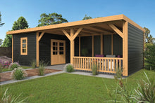 Afbeelding in Gallery-weergave laden, DHZ Plat dak Nijverdal Douglas 900 x 410 cm zwart geïmpregneerd