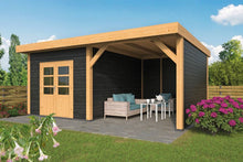 Afbeelding in Gallery-weergave laden, DHZ Plat dak Raalte Douglas 600 x 410 cm zwart geïmpregneerd