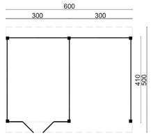 Afbeelding in Gallery-weergave laden, DHZ Plat dak Raalte Douglas 600 x 410 cm zwart geïmpregneerd