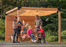 Afbeelding in Gallery-weergave laden, Gegalvaniseerd verbindingsstuk 3-weg hoekmodel voor vierkante palen 12 x 12 cm zwart gepoedercoat